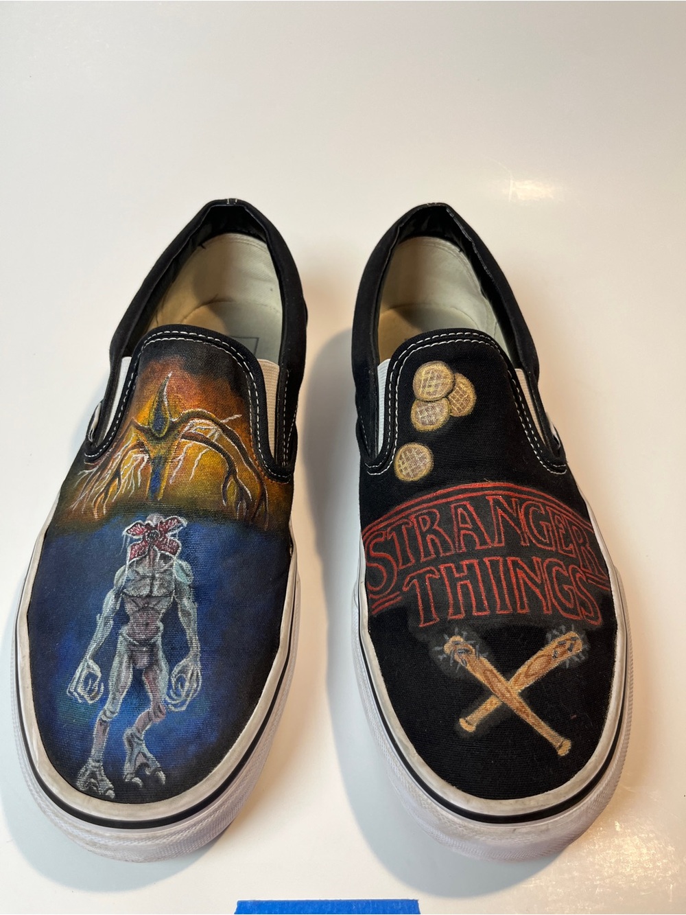 Custom Vans 'Stranger Things' Themed Slip-On Sneakers